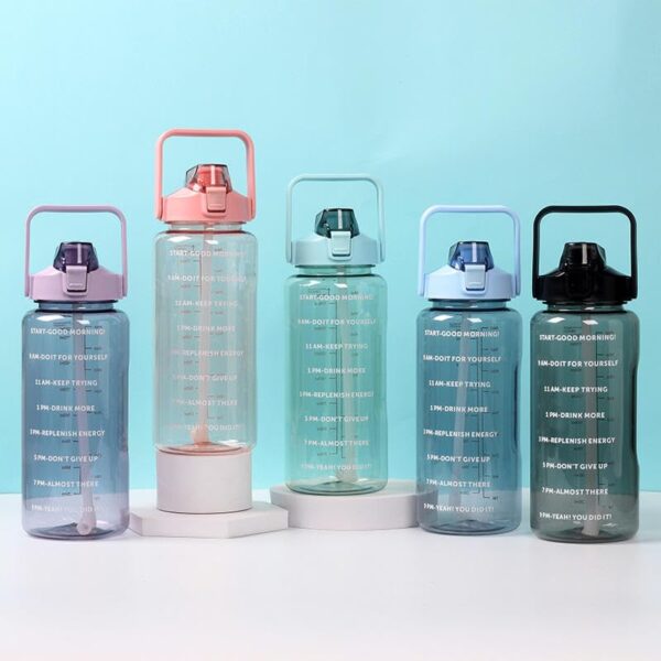 2 L Water Bottle with Straw – Blue - Image 5