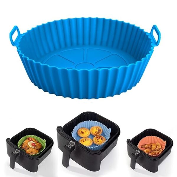 2-Pack Reusable Silicone Air Fryer Baking Tray Liners - Image 2