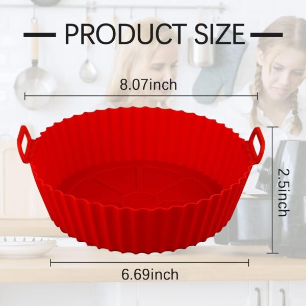 2-Pack Reusable Silicone Air Fryer Baking Tray Liners - Image 3