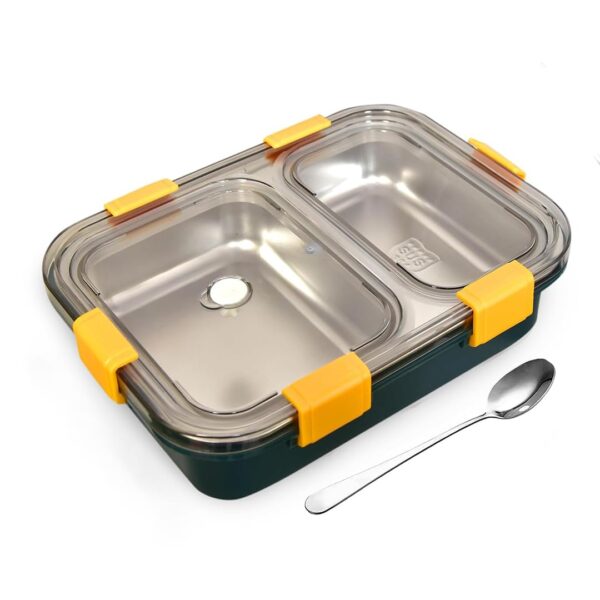 2 COMPARTMENT LUNCH BOX Green