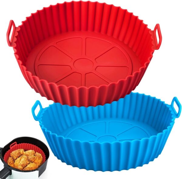 2-Pack Reusable Silicone Air Fryer Baking Tray Liners
