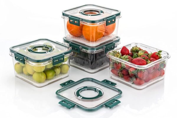 TIME KEEPING CONTAINER 1100 ML 4 PCS SET Green - Image 2