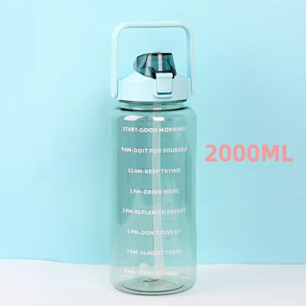 2 L Water Bottle with Straw --Green - Image 2