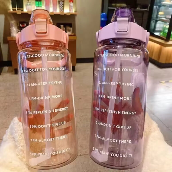2 L Water Bottle with Straw --Green - Image 5