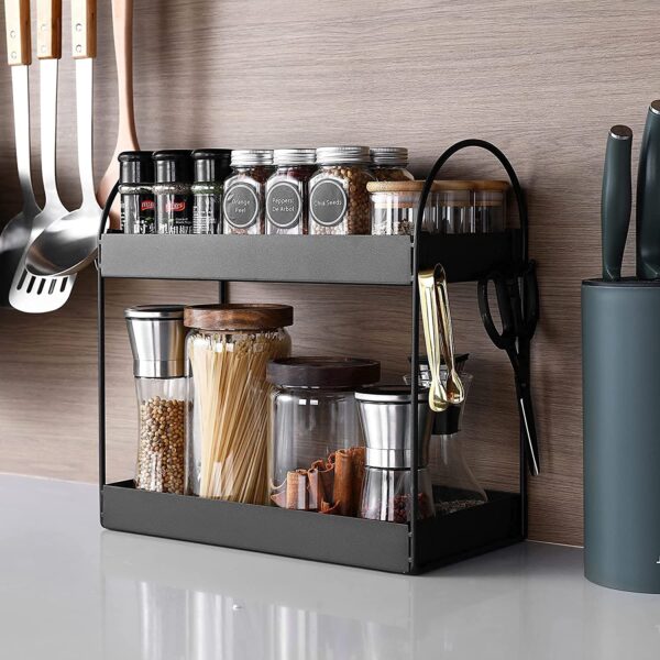 Premium 2-Tier Kitchen Countertop Spice Rack Organizer