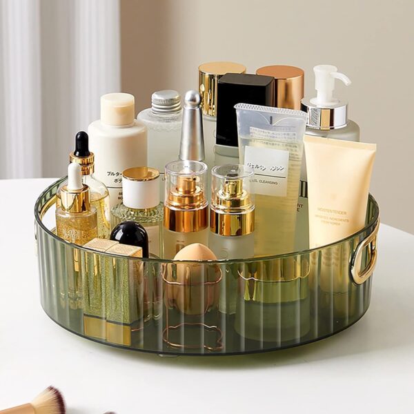 360° Rotating Round Makeup Organizer Tray