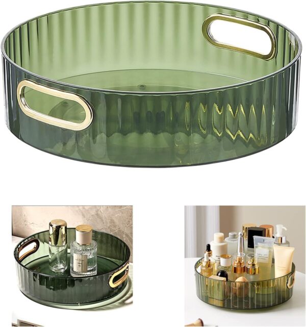 360° Rotating Round Makeup Organizer Tray - Image 2