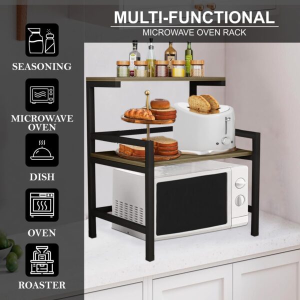 Microwave Oven & Toaster Stand with Metal Frame - Image 5
