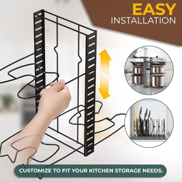 Adjustable Heavy-Duty Pot and Pan Organizer Rack - Image 4