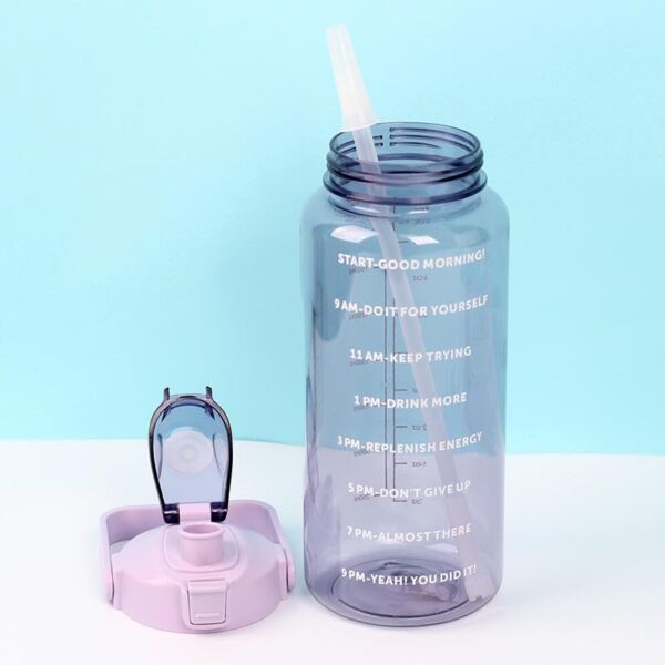 2 L Water Bottle with Straw – Pink