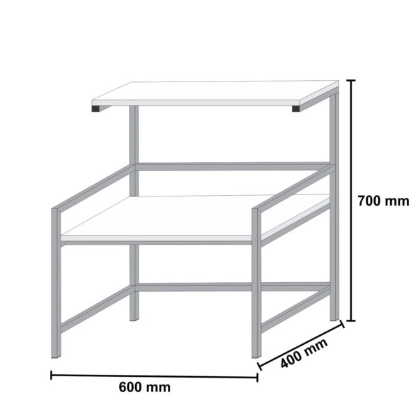 Microwave Oven & Toaster Stand with Metal Frame - Image 2