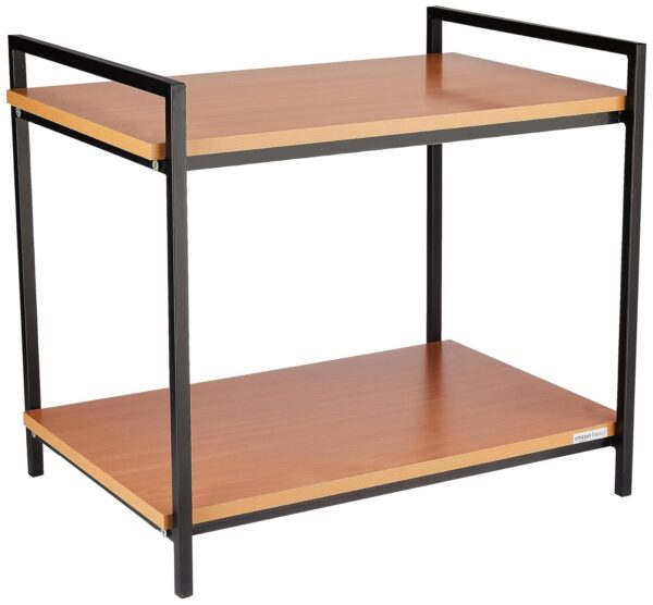 Microwave Oven Stand with Metal Frame & Wood Shelves - Image 3