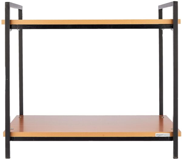 Microwave Oven Stand with Metal Frame & Wood Shelves - Image 5