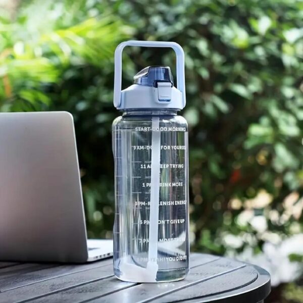 2 L Water Bottle with Straw – Blue