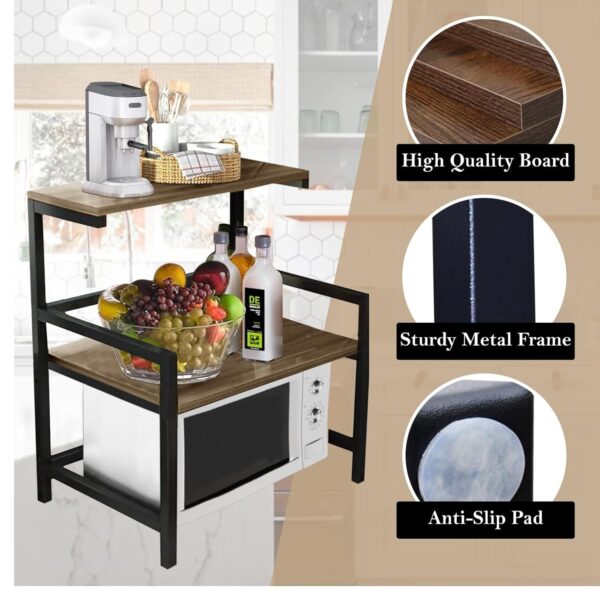 Microwave Oven & Toaster Stand with Metal Frame - Image 3