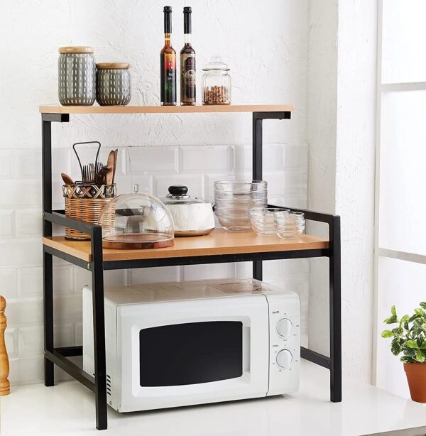 Microwave Oven & Toaster Stand with Metal Frame - Image 4
