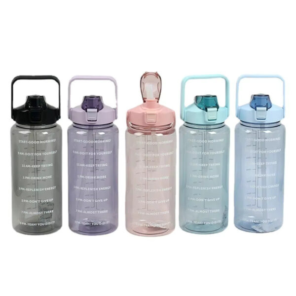 2 L Water Bottle with Straw – Blue - Image 3