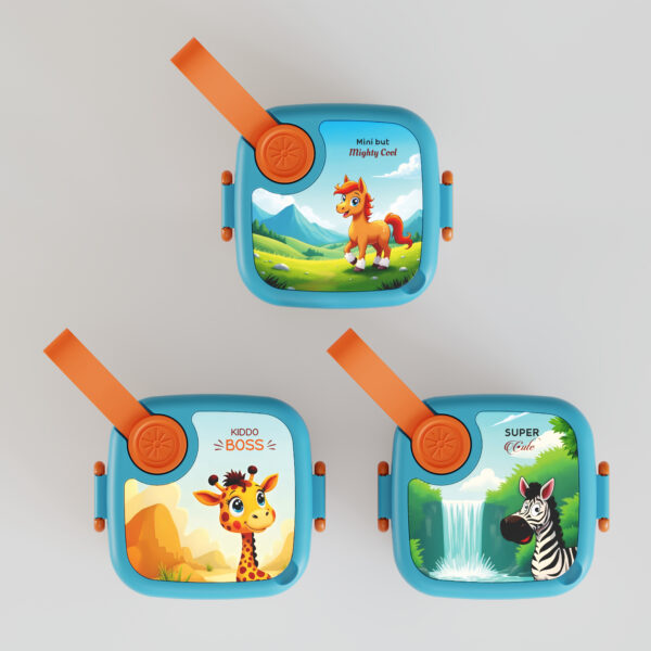 Kids Plastic Zebra Bento Lunch Box set - Image 2