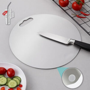 Premium Round Stainless Steel Cutting Board