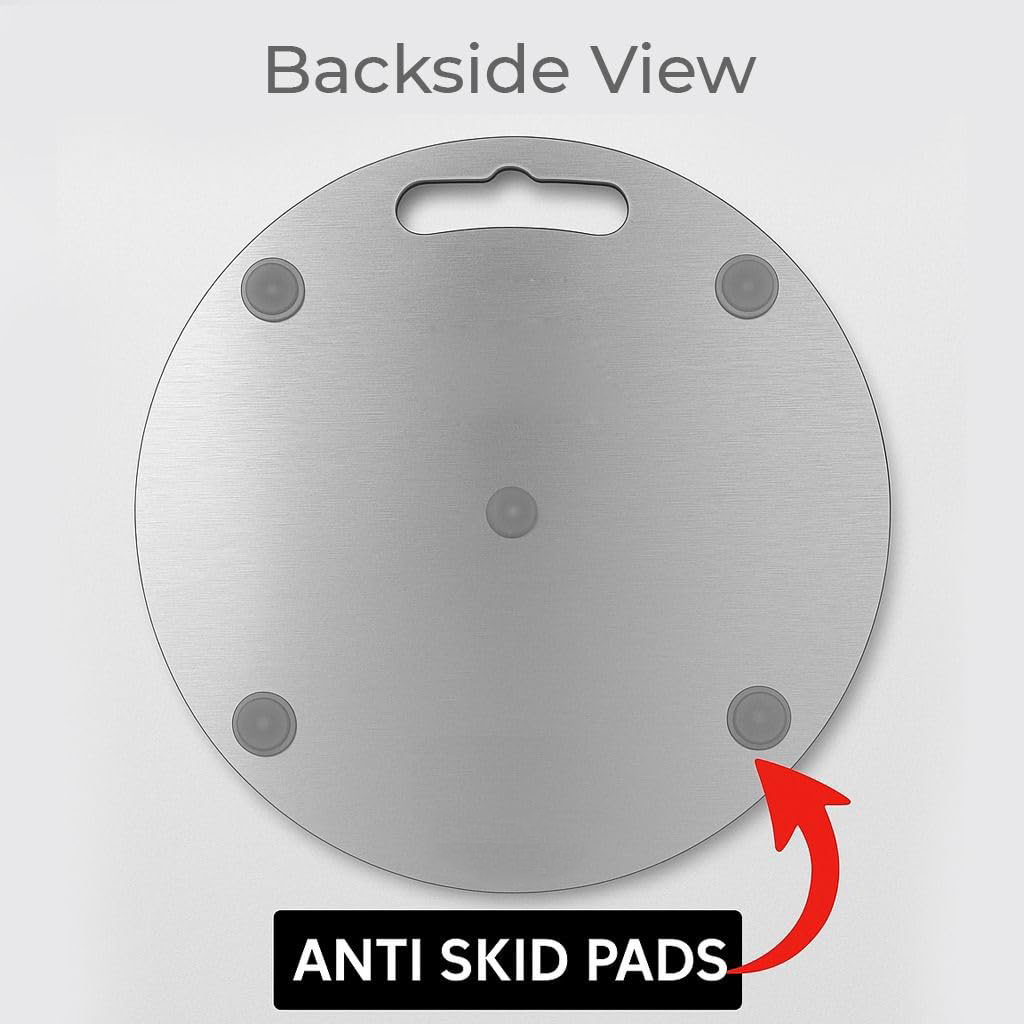 Premium Round Stainless Steel Cutting Board - Image 2