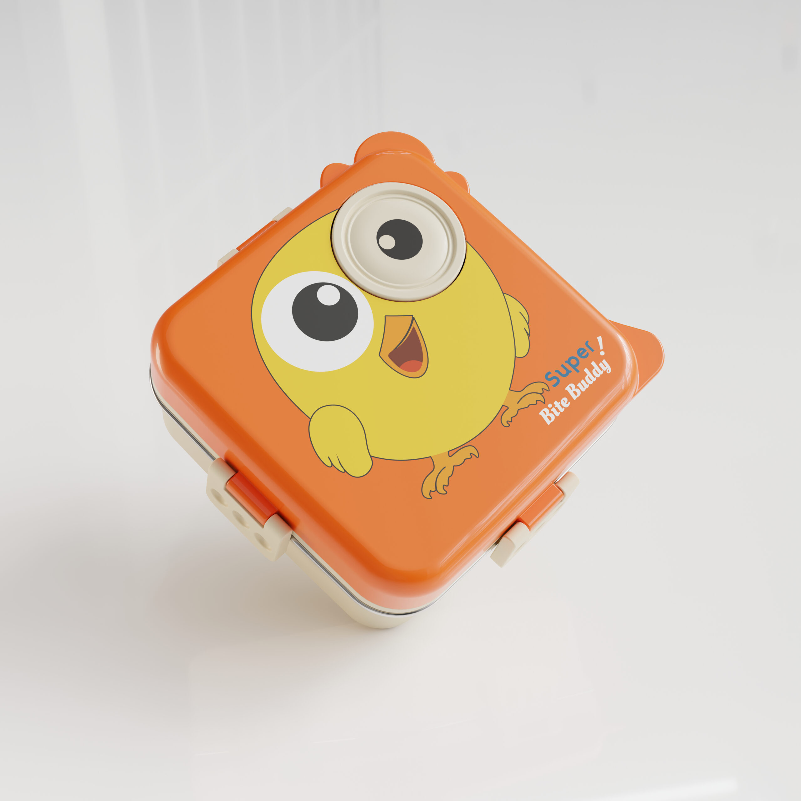 Cartoon Print Lunch box -Orange Chick Design