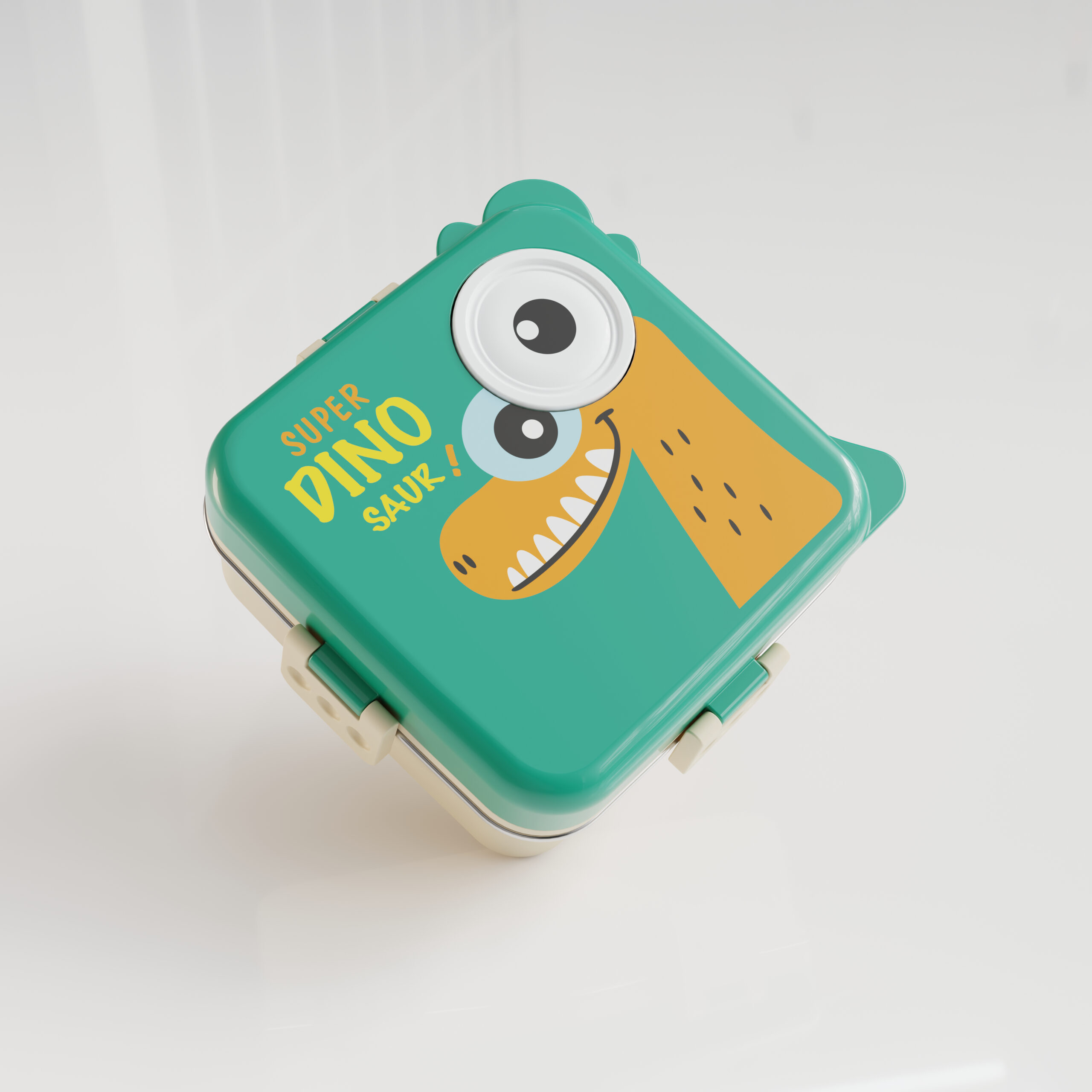 Cartoon Print Lunch box -Green Dinosaur Design