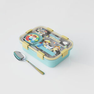 Repair Worker Kids Stainless Steel Lunch Box –Cyan+ pastel yellow