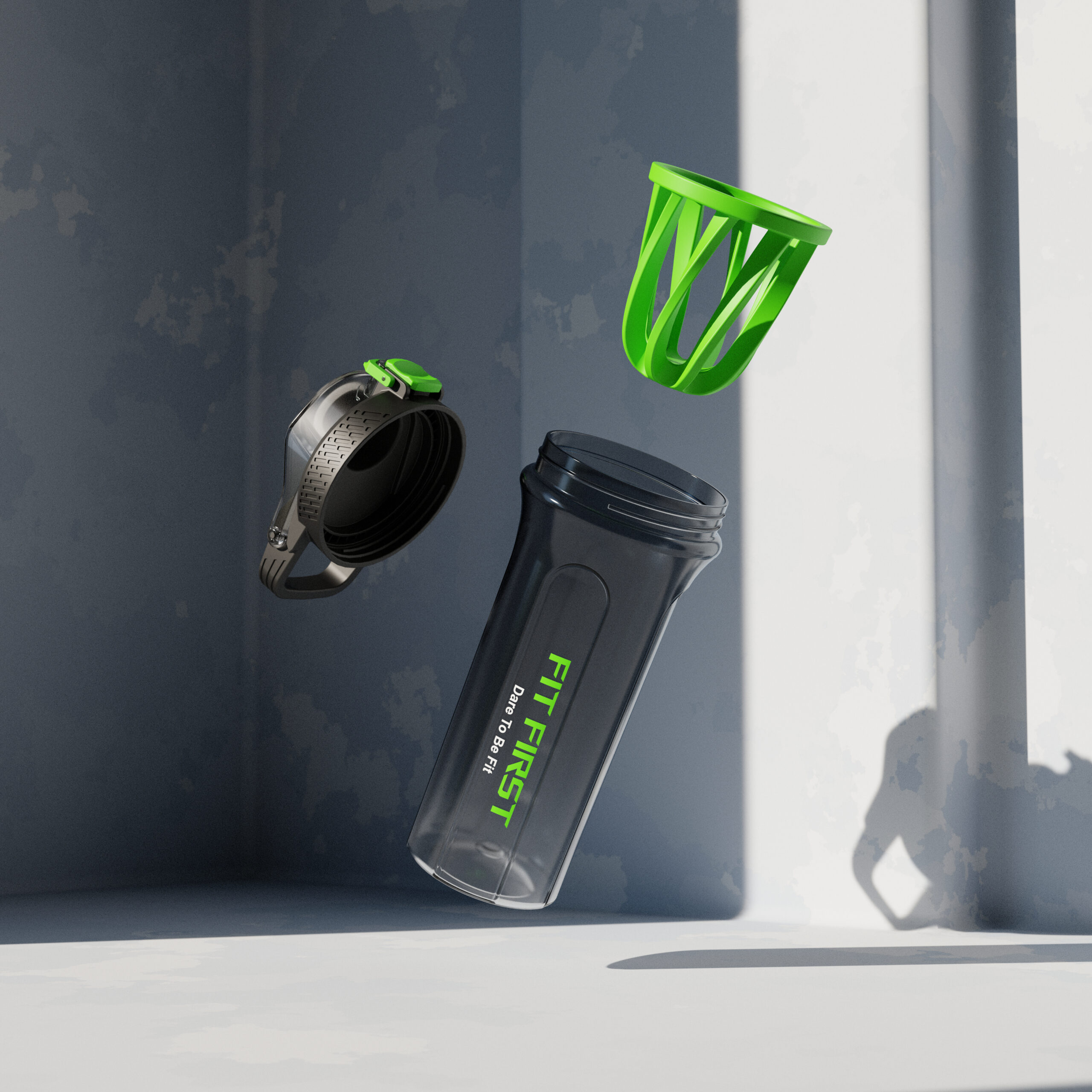 Fit First Sports Shaker Bottle-Green - Image 3