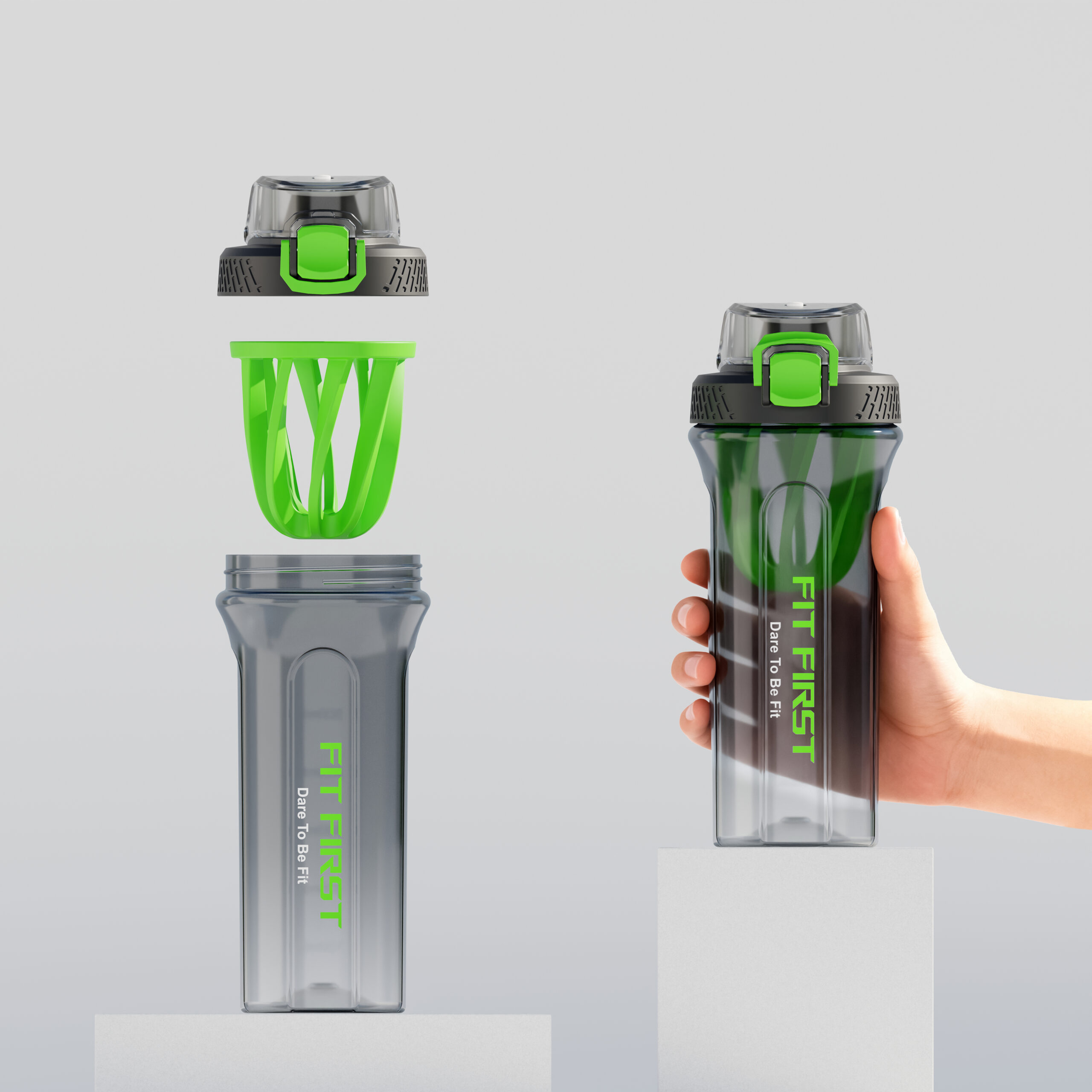 Fit First Sports Shaker Bottle-Green - Image 5