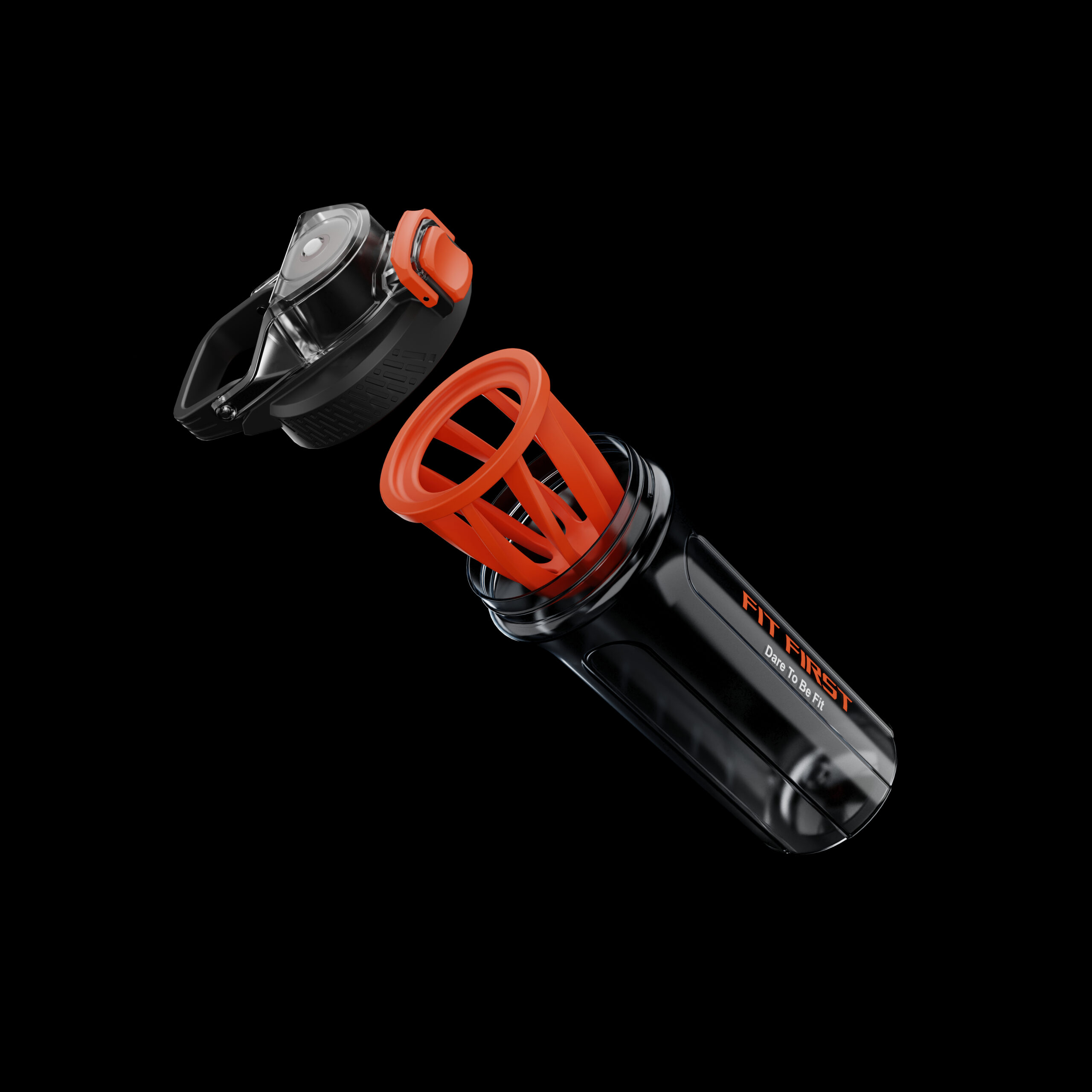 Fit First Sports Shaker Bottle-Orange - Image 3