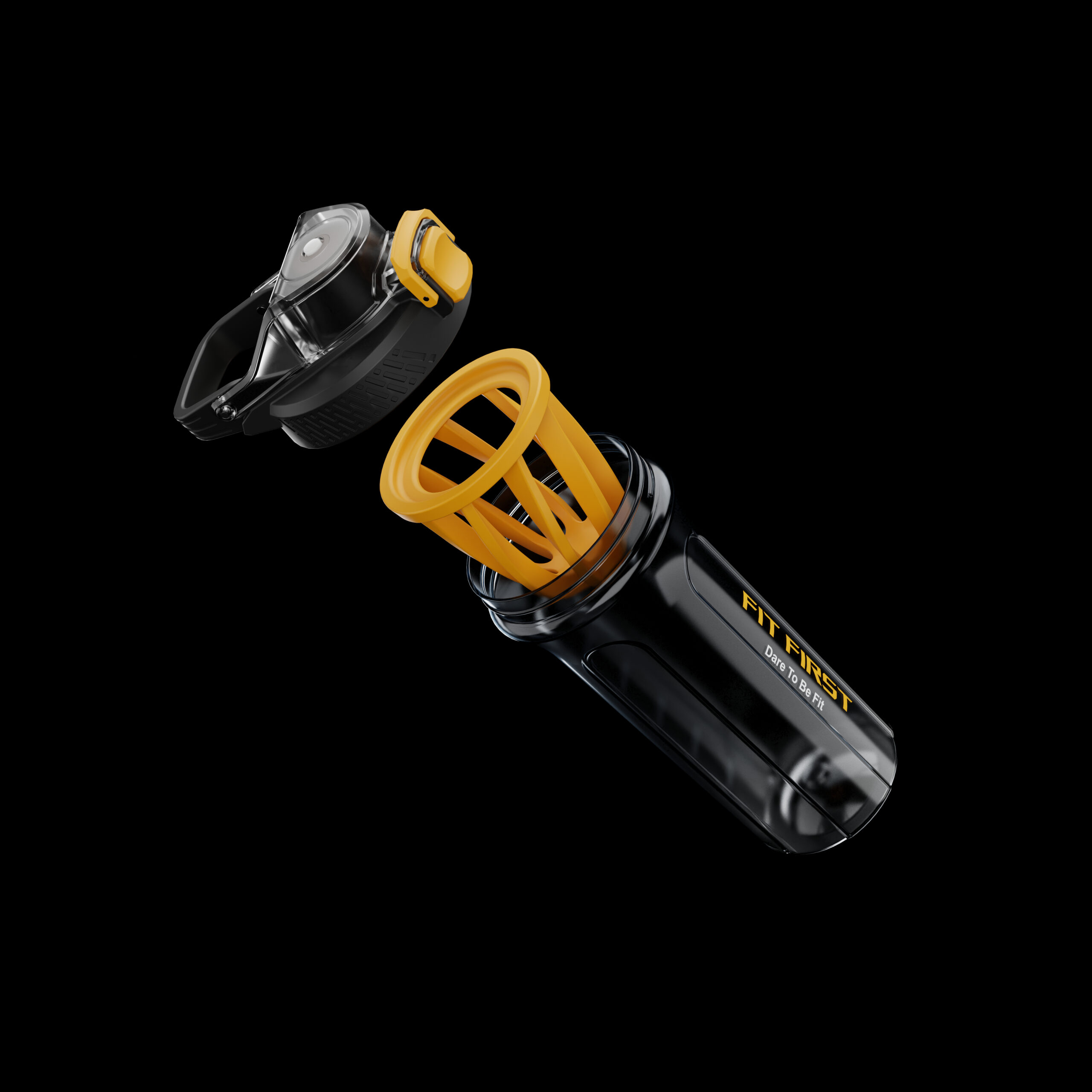 Fit First Sports Shaker Bottle-Yellow - Image 3