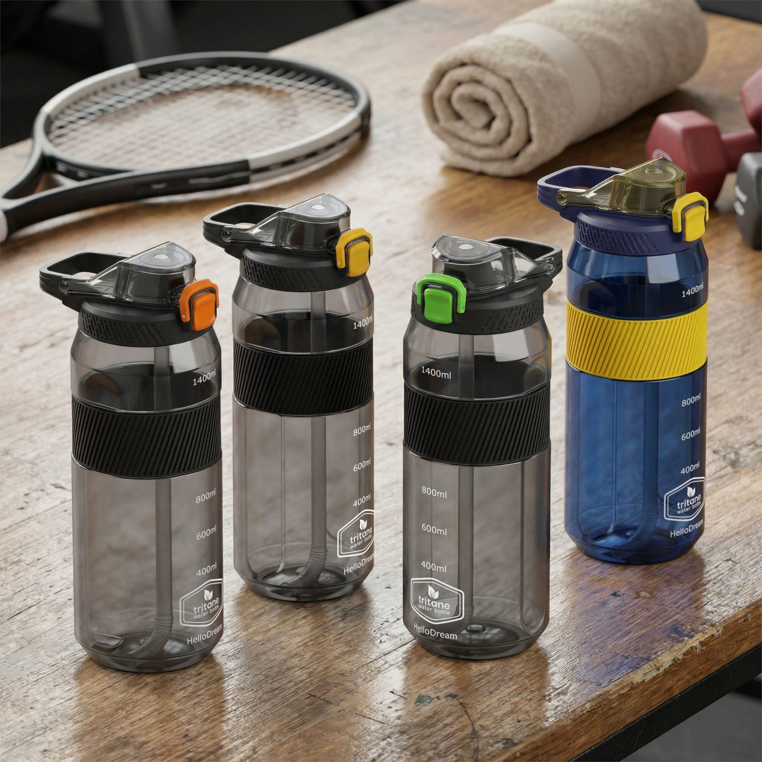 Tritan Sports Water Bottle- Black+ Orange - Image 5